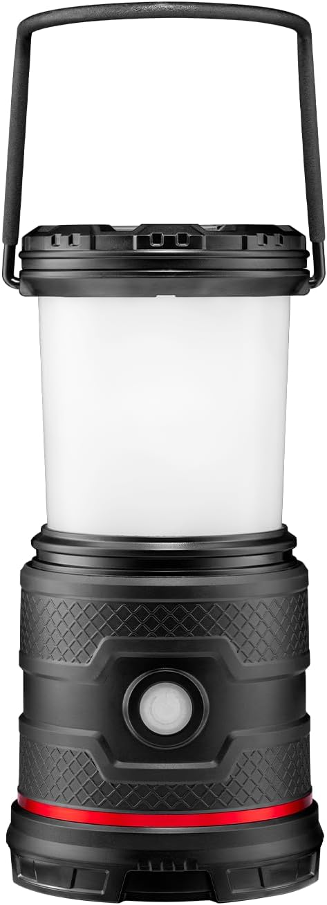 EAL30R 1000 Lumen Rechargeable Emergency Camping Lantern with Warm, Day, Red & Red Flashing Mode, Foldeable Handle, 15 Hours of Runtime